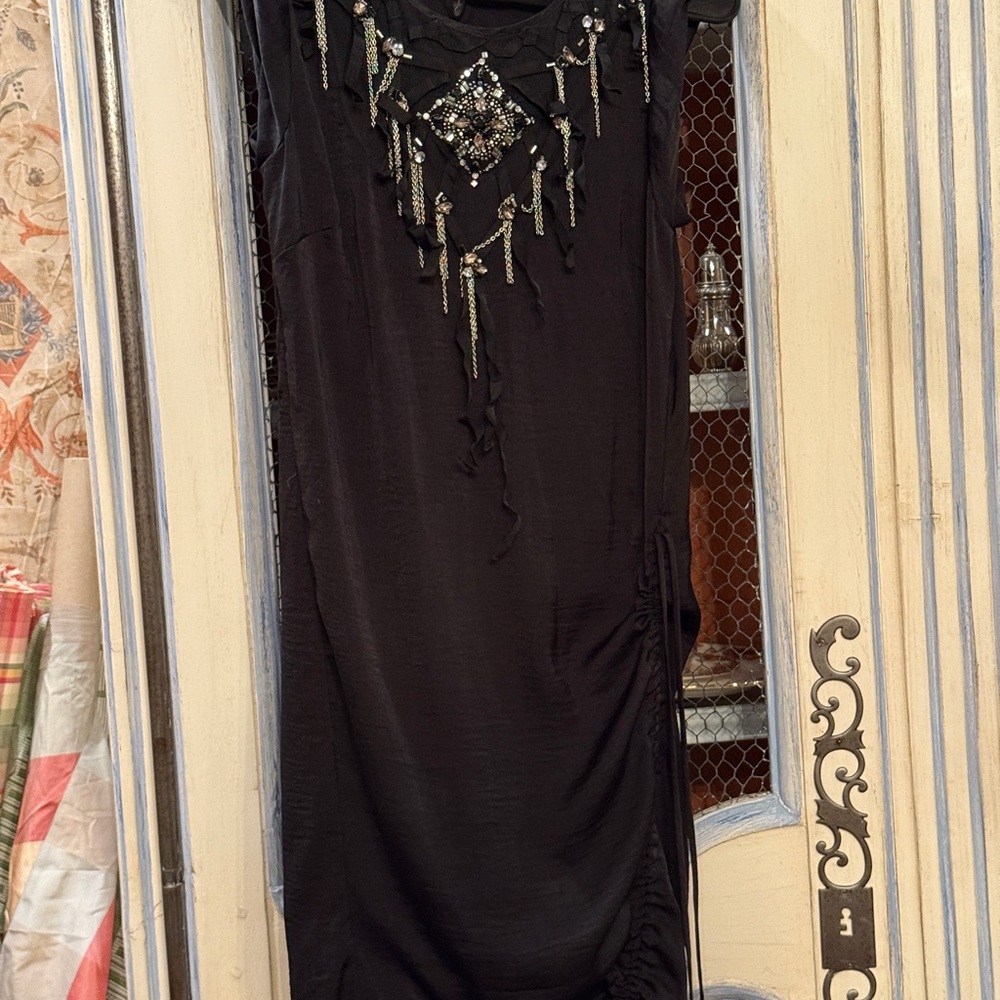 BCBGMaxAzria Black Dress with Beaded Details